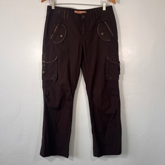 Joy Jeans Pants - Joy Jeans Cargo Pants Women XL Brown Utility Multi-Pocket Y2K C5023P